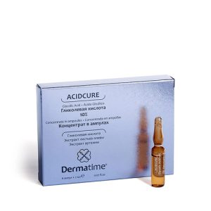 ACIDCURE-ГЛИКОЛЕВАЯ КИСЛОТА 10% - Концентрат в ампулах 6амппо 2мл а, Dermatime (Дерматайм)