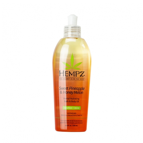 HEMPZ, Масло увлажняющее для ванны и тела ананас и медовая дыня Hydrating Bath & Body Oil Sweet Pineapple & Honey Melon, 200 мл