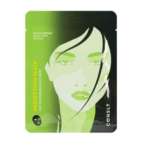 CONSLY, Тканевая маска против черных точек Darker Than Black Anti Blackheads Mask Sheet, 25 мл