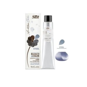 SHOT, Обесцвечивающий крем с пигментом Стальной Steel Bleach & Color, 80 мл
