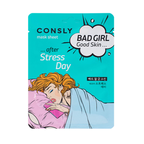 CONSLY, Тканевая маска после тяжелого дня Bad Girl - Good Skin After Stress Day Mask Sheet, 23 мл