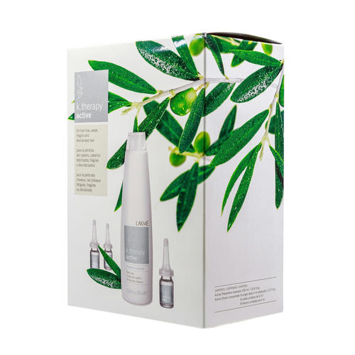 LAKME, Набор K.Therapy Active Pack (Шампунь + Ампулы), 300 мл + 8 x 6 мл