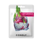 CONSLY, Антивозрастная тканевая маска с экстрактом драгонфрута Dragon Fruit Anti-Wrinkles Mask Pack, 20 мл