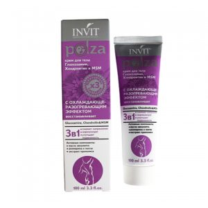 INVIT, Крем для суставов с Глюкозамином, Хондроитином и MSM Polza, 100 мл
