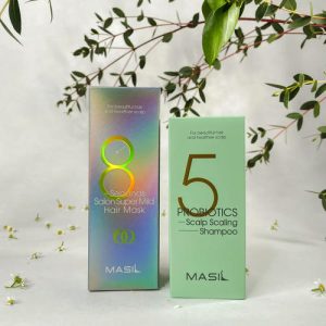 MASIL, НАБОР ШАМПУНЬ ДЛЯ ГЛУБОКОГО ОЧИЩЕНИЯ КОЖИ ГОЛОВЫ С 5 ВИДАМИ ПРОБИОТИКОВ 150 МЛ, ВОССТАНАВЛИВАЮЩАЯ СУПЕР МЯГКАЯ МАСКА ДЛЯ ОСЛАБЛЕННЫХ ВОЛОС, 100 МЛ