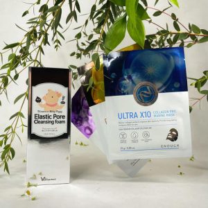 ELIZAVECCA, НАБОР МАСКА-ПЕНКА ДЛЯ УМЫВАНИЯ И ОЧИЩЕНИЯ ПОР MILKY PIGGY, 120 МЛ И ТКАНЕВЫЕ МАСКИ ENOUGH 3 ШТ