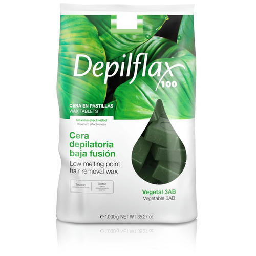 DEPILFLAX, Воск горячий в брикетах в пакете Зеленый, 1000 гр