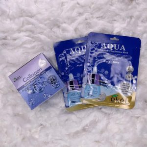 EKEL, Набор Крем для лица с коллагеном, 100 мл, Тканевая маска увлажняющая, 2 шт