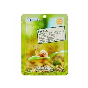FOODAHOLIC, 3D маска для лица с муцином улитки Natural Essence Mask #Snail, 23 гр