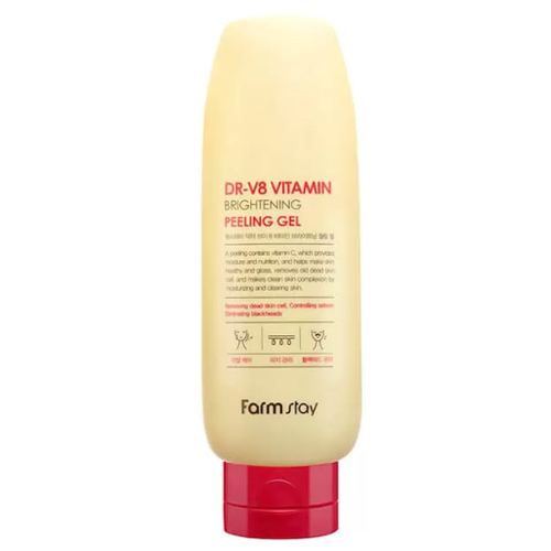FARMSTAY, Пилинг-гель с витаминным комплексом DR-V8 Vitamin Brightening Peeling Gel, 150 мл