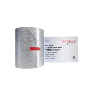 BB ONE, Фольга алюминиевая WOW Blond тисненая, 15 микр., серебристая, 12,7 см х 100 м