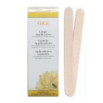 GIGI, Деревянный закругленный шпатель (большой) для нанесения воска Spatula Large, 100 шт./уп