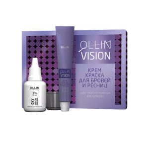 OLLIN, Крем-краска для бровей и ресниц в наборе (коричневый) Vision brown, 20*20 мл