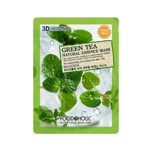 FOODAHOLIC, 3D маска для лица с экстрактом зеленого чая Natural Essence Mask #Green Tea, 23 гр