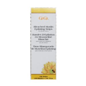 GIGI, Отбеленные миткалевые полоски для эпиляции (маленькие) Bleached Muslin Strips Small, 100 шт