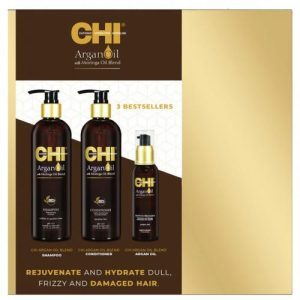 CHI, Подарочный набор Argan Holiday Bestseller (Шампунь + Кондиционер + Масло), 2 x 355 мл + 89 мл