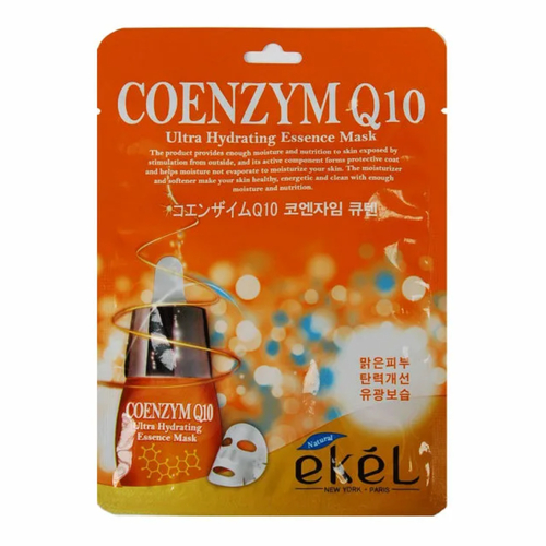 EKEL, Тканевая маска для лица с коэнзимом Coenzym Q10 Ultra Hydrating Essence Mask, 1 шт