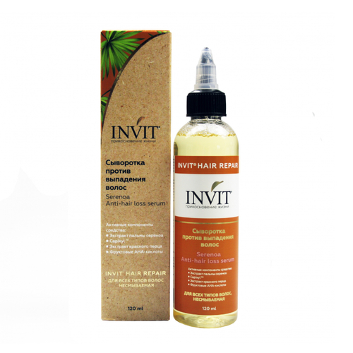 INVIT, Сыворотка против выпадения волос Serenoa Anti-hair loss serum, 120 мл