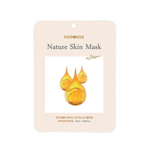 FOODAHOLIC, Тканевая маска для лица с коллагеном Nature Skin Mask, 25 гр