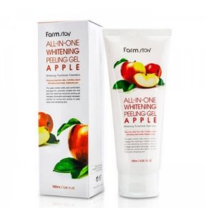 FARMSTAY, Осветляющий пилинг-гель с экстрактом яблока All-In-One Whitening Peeling Gel Apple, 180 мл