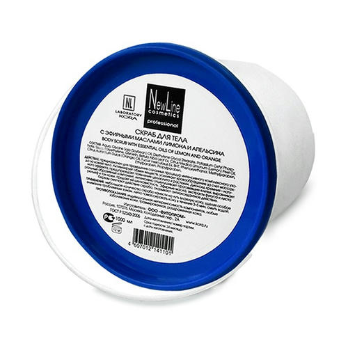 NEW LINE, NEW LINE, Скраб для тела с эфирными маслами лимона и апельсина, 1000 мл