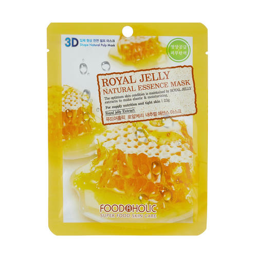 FOODAHOLIC, 3D маска для лица с экстрактом маточного молочка Natural Essence Mask #Royal Jelly, 23 гр