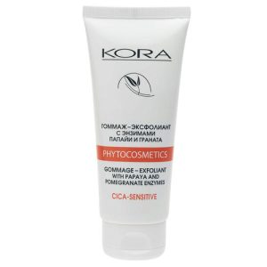 KORA, Гоммаж-эксфолиант с энзимами папайи и граната CICA - SENSITIVE, 100 мл