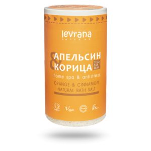 LEVRANA, Соль для ванн с маслом апельсина и корицы, 800 гр
