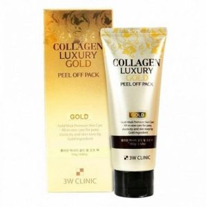 3W CLINIC, Маска-пленка с коллагеном и золотом Collagen & Luxury Gold Pack, 100 мл