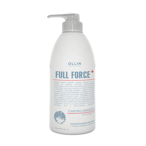 OLLIN, Шампунь тонизирующий для волос с экстрактом пурпурного женьшеня Full Force, 750 мл