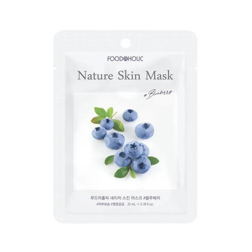FOODAHOLIC, Тканевая маска для лица с экстрактом черники Nature Skin Mask, 25 гр