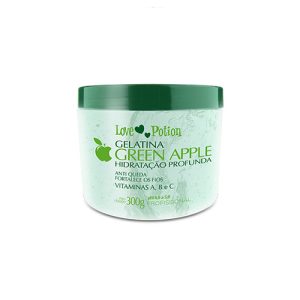 LOVE POTION, Коллагеновый восполнитель для волос Gelatina Green Apple, 300 мл