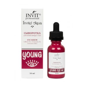 INVIT, Сыворотка для кожи вокруг глаз от отеков и темных кругов с Кофеином и Троксерутином Invitel Aqua, 30 мл