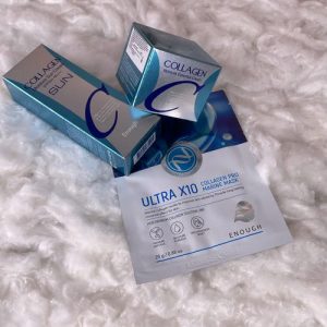 ENOUGH, Набор Солнцезащитный крем с коллагеном, 50 мл, Крем для лица с коллагеном, 50 мл, Тканевая маска с коллагеном 1 шт