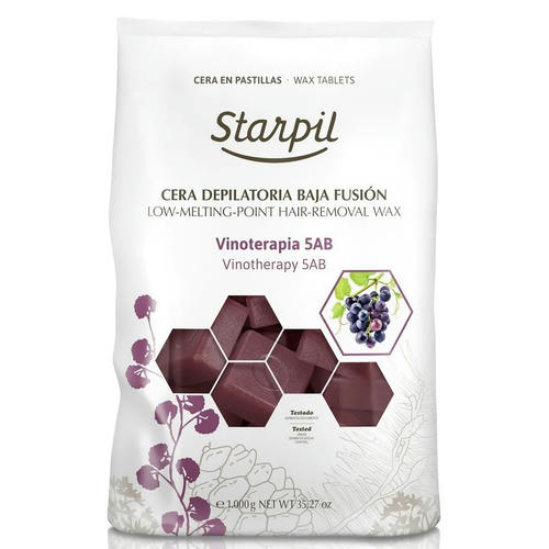 STARPIL, Воск горячий в брикетах в пакете Вино (средней плотности ++), 1000 гр