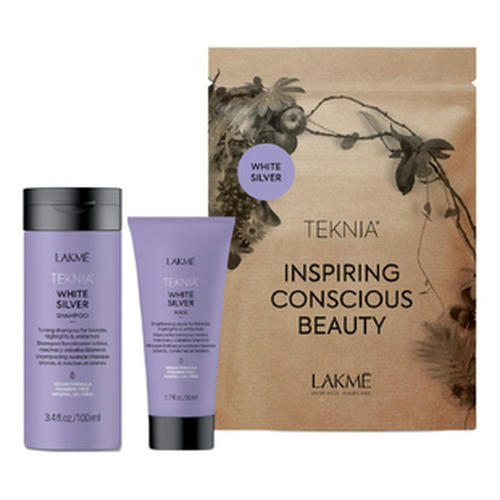 LAKME, Дорожный набор Teknia White Silver (Шампунь + Маска), 100 мл + 50 мл