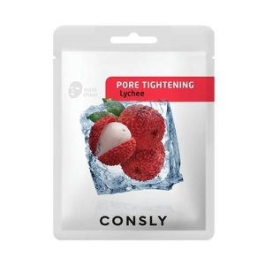 CONSLY, Сужающая поры тканевая маска с экстрактом личи Lychee Pore-Tightening Mask Pack, 20 мл