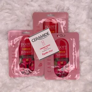 FARMSTAY, Набор Укрепляющий крем для лица с керамидами, 50 мл, Тканевая маска для лица с экстрактом камелии, 3 шт