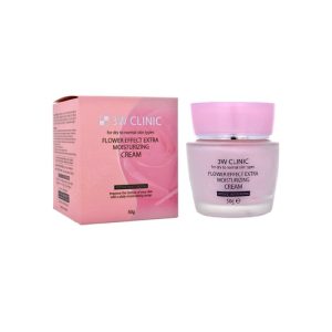 3W CLINIC, Увлажняющий крем для лица с цветочными экстрактами, 50 гр