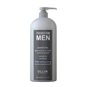 OLLIN, Шампунь для волос и тела освежающий Premier For Men, 1000 мл