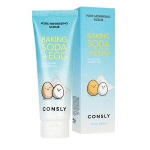 CONSLY, Скраб для лица с содой и яичным белком Baking Soda & Egg Pore Minimising Scrub, 120 мл
