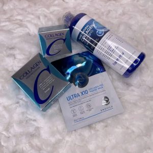 ENOUGH, Набор Кушон увлажняющий с коллагеном №13, 15 гр, Крем для лица с коллагеном, 50 мл, Очищающая вода для лица с коллагеном, 500 мл, Тканевая маска с коллагеном 1 шт