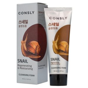 CONSLY, Восстанавливающая кремовая пенка для умывания с муцином улитки Snail Mucus Regenerating Creamy Cleansing Foam, 100 мл
