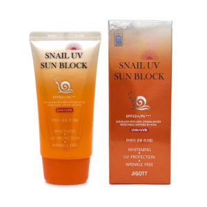 JIGOTT, Солнцезащитный крем с улиточным муцином Snail Uv Sun Block Cream SPF50+ PA+++, 70 мл