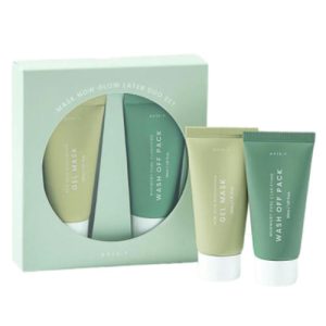 AXIS-Y Набор смываемых масок-миниатюр Mask Now Glow Later( Набор для умывания с очищением пор полыни (30 мл) + Гель-маска New Skin Resolution (30 мл)