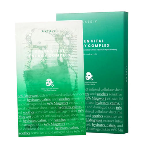 AXIS-Y Успокаивающие тканевые маски Green Vital Energy Complex Mask 5 шт.