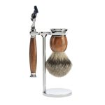 Бритвенный набор MUEHLE SOPHIST, железное дерево, барсучий ворс высшей категории Silvertip, бритва Fusion