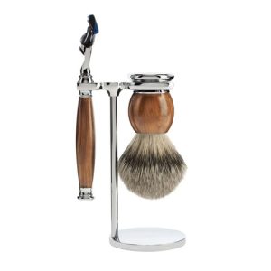 Бритвенный набор MUEHLE SOPHIST, железное дерево, барсучий ворс высшей категории Silvertip, бритва Fusion