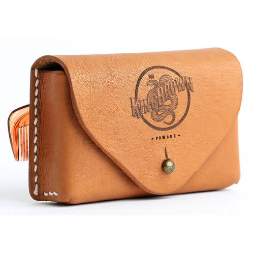 Чехол кожаный для расчески и помады King Brown Pomade, коричневый — изображение 2