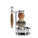 Бритвенный набор MUEHLE SOPHIST, железное дерево, барсучий ворс высшей категории Silvertip, Т-образная бритва, чаша